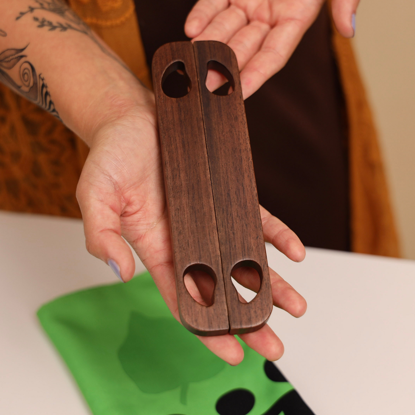 ToteBar (a.k.a. Patchin) – Modern Wooden Handle for Furoshiki Bags from Keiko Furoshiki