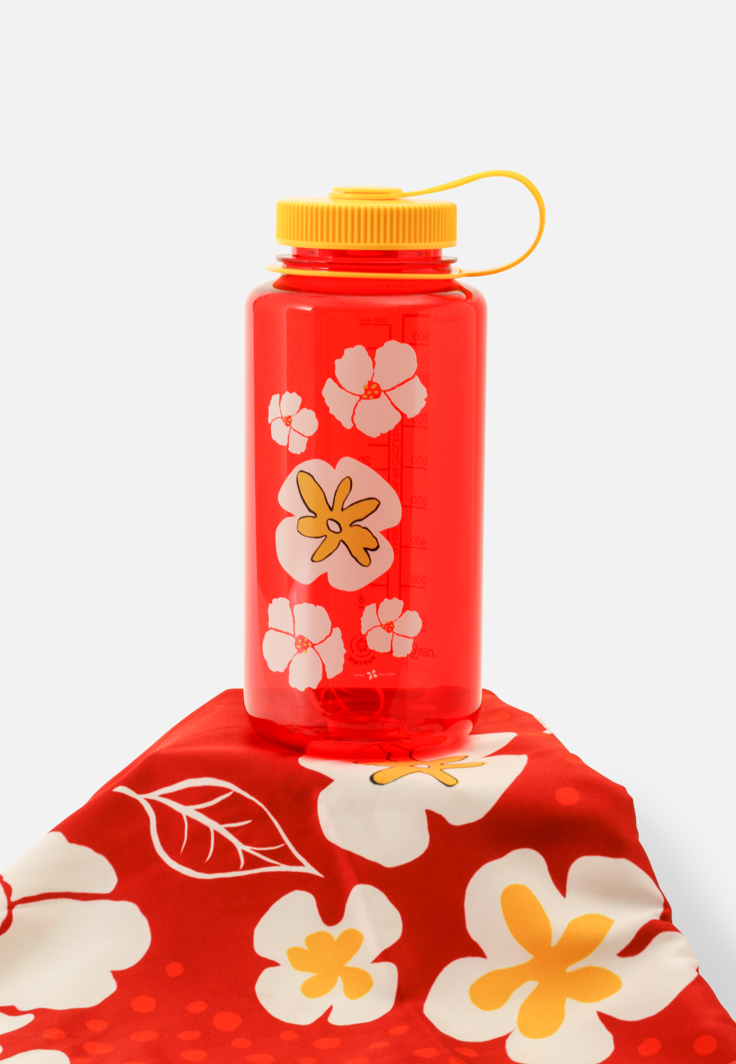 White Camellia Furoshiki and Nalgene Bundle from Keiko Furoshiki