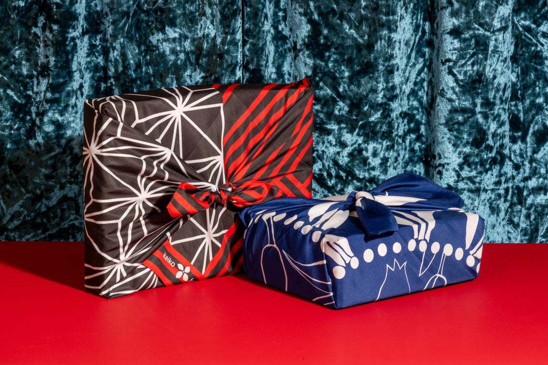 Furoshiki vs. Christmas Wrapping Paper - Keiko Furoshiki