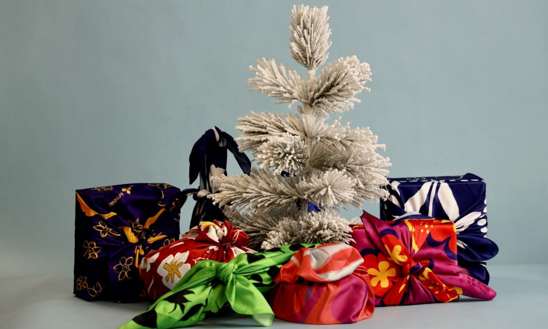 Furoshiki vs. Christmas Wrapping Paper - Keiko Furoshiki